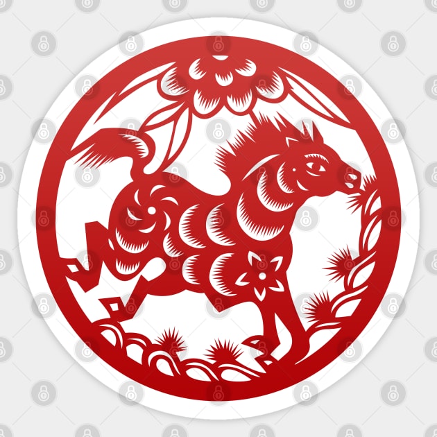 Chinese Zodiac Horse in Red Sticker by Takeda_Art